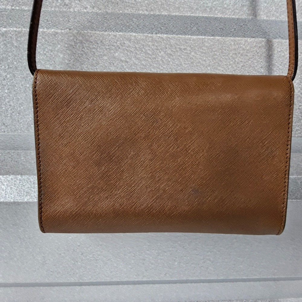 Michael Kors Crossbody Wallet Brown Leather‎ Phone Holder Card Slots - Picture 3 of 13